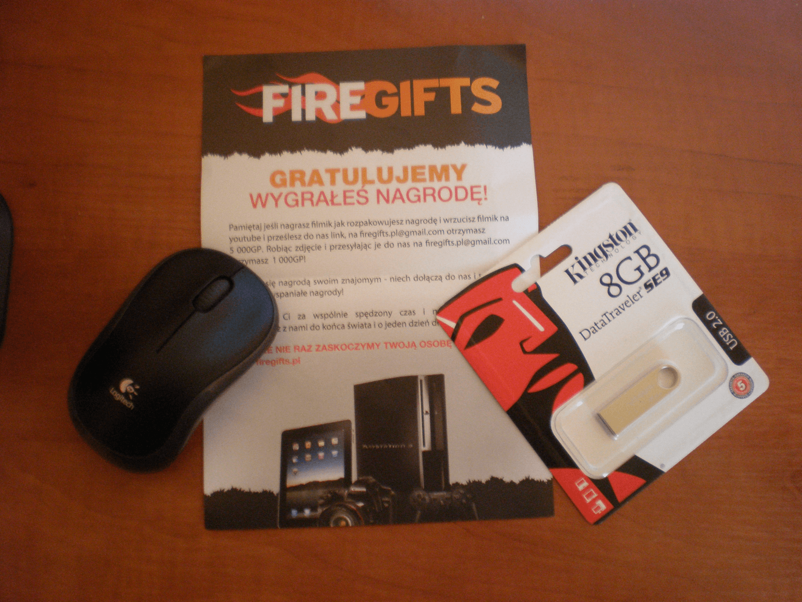 Wygrana w serwisie FireGifts.pl