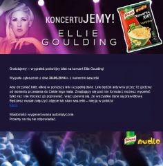 koncertuJEMY - podwójne zaproszenie na koncert Ellie Goulding