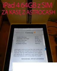 iPad 4 64gb z karta za kasę z Astrocash.org :)