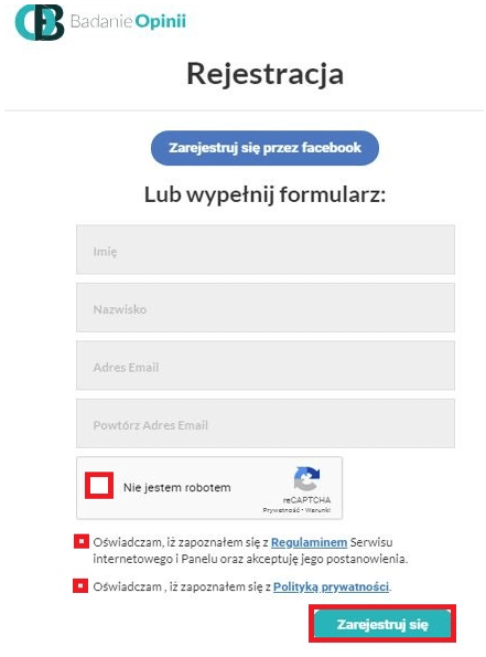 badanie opinii rejestracja