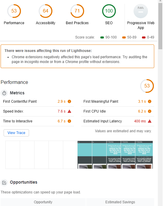 google pagespeed insighs