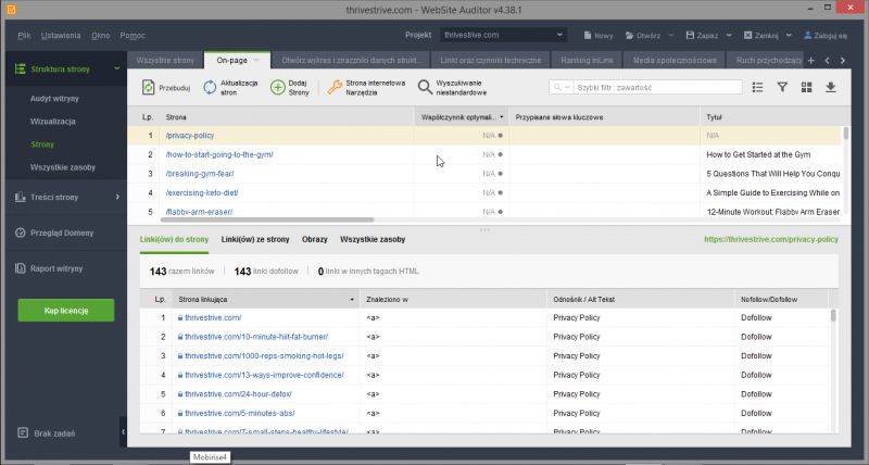 Website Auditor - narzędzie SEO