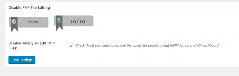 konfiguracja wtyczki ALL IN ONE SECURITY - disable php file editing