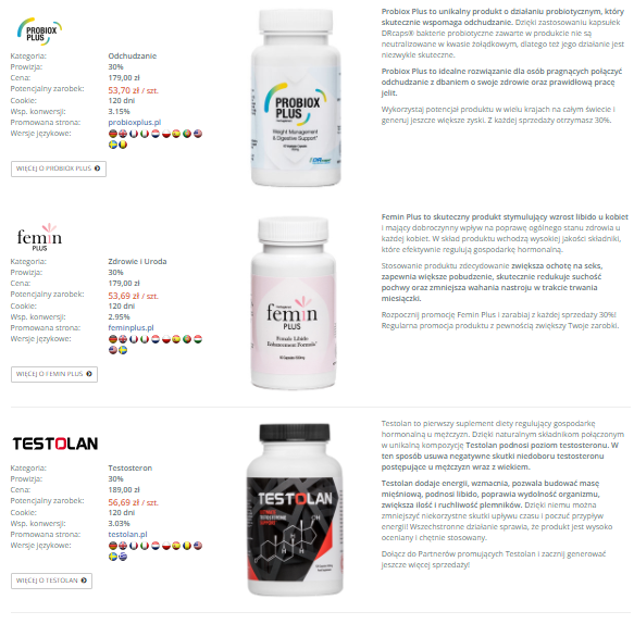 Nutriprofits - opinie o produktach w sieci afiliacyjnej