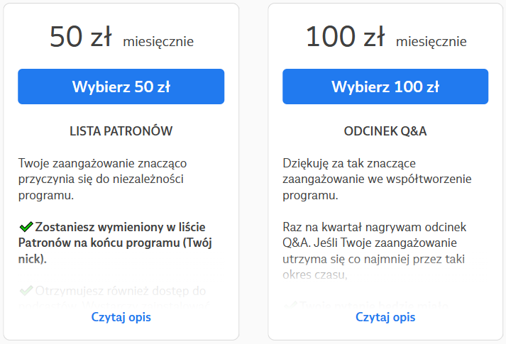 patronite - subskrypcje - opinie