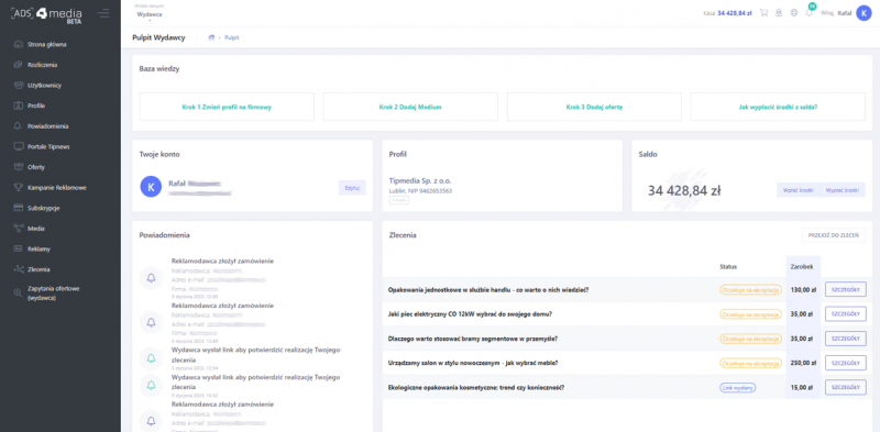 ads4media.online - panel wydawcy - recenzja