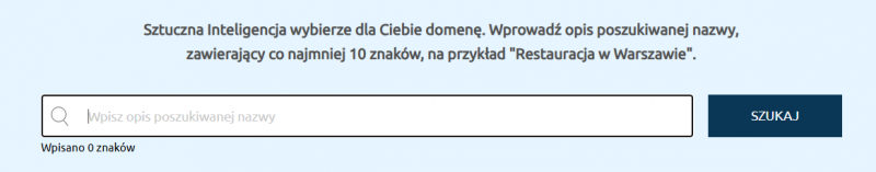 wyszukiwarka domen w nazwa.pl - sztuczna inteligencja