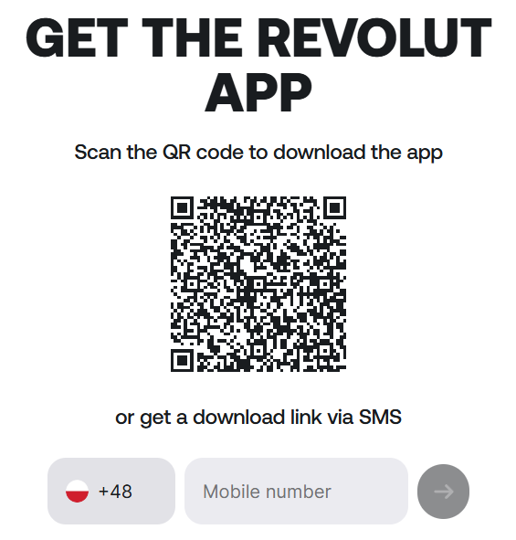 revolut - rejestracja - pobranie aplikacji