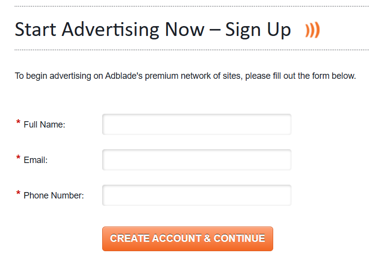 adblade - rejestracja konta