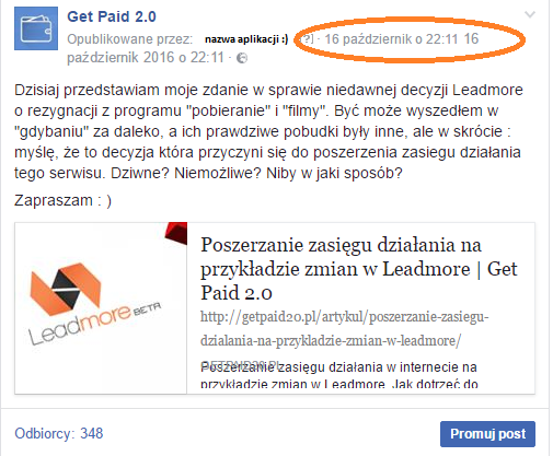 godziny publikacji postów na facebooku