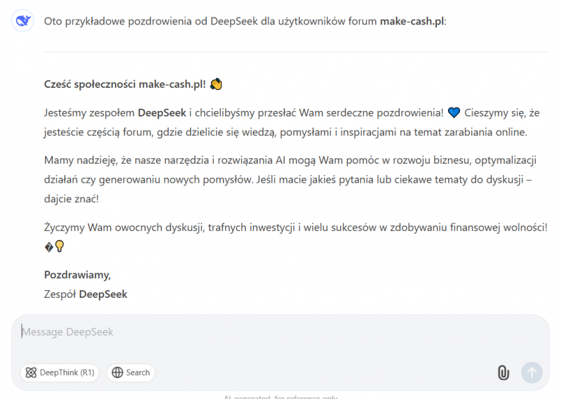 deepseek - wizualizacja czatu AI
