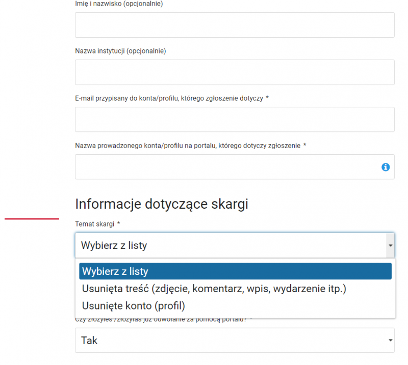 kontakt z fb poprzez odwołanie w ministerstwie cyfryzacji