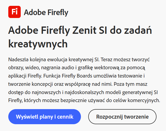 Adobe Firefly - sztuczna inteligencja do generowania grafiki