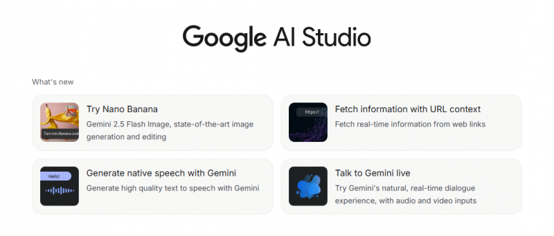 google ai studio - funkcjonalności