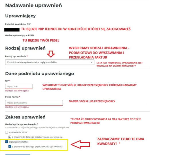 KSEF - instrukcja jak nadać uprawnienia dla biura księgowego