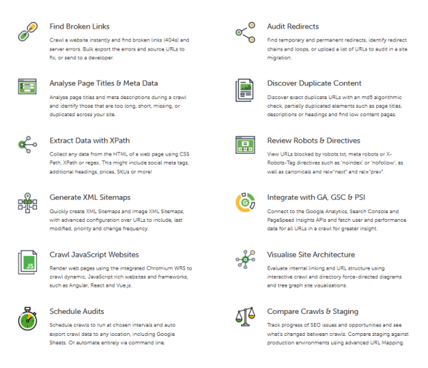 Screaming Frog - wszystkie funkcje narzędzia