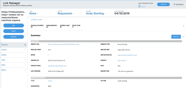 Raven Tools - link manager - opinia