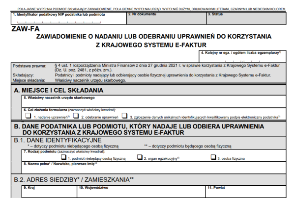 ZAW-FA - jak wypełnić druk