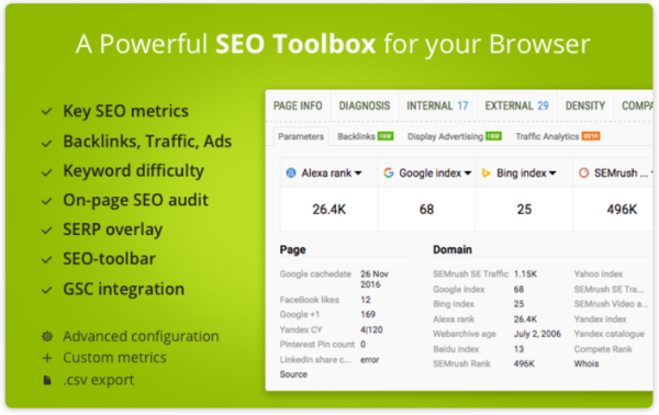 SEOquake - narzędzia seo w przeglądarce