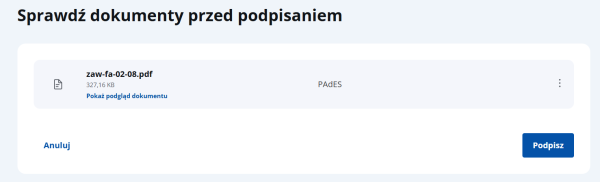 podpis dokumentów - profil zaufany