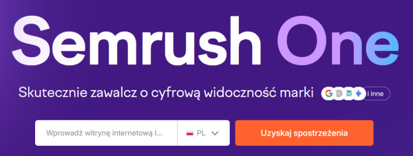Semrush - screen strony głównej