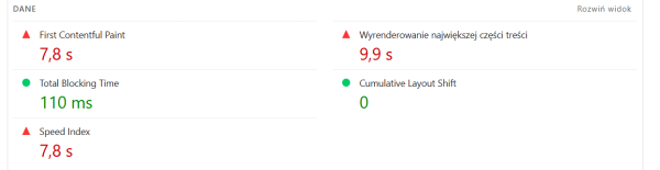 PageSpeed Insights - opinia o danych analizy
