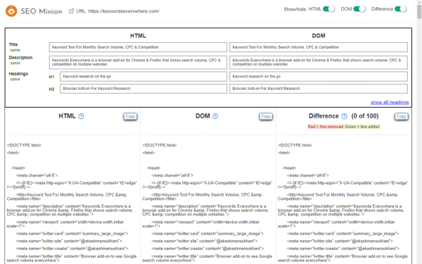 seo minion - analiza strony