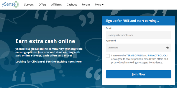 ysense - rejestracja