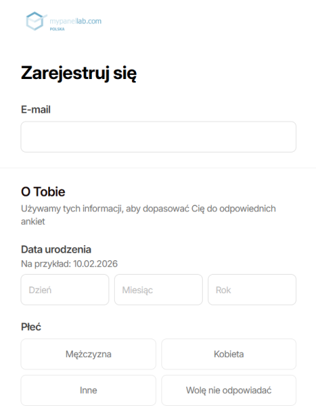 mypanellab.com - rejestracja konta w panelu
