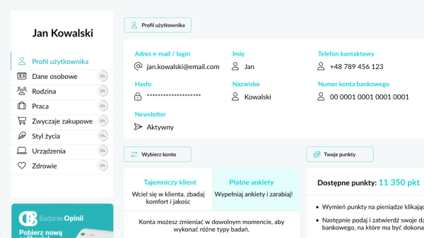 badanie opinii - panel użytkownika