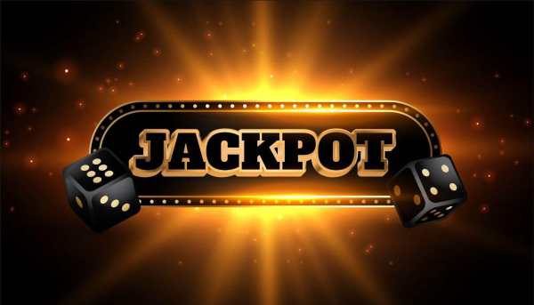 Banner kasynowy Jackpot i dwiema kostkami do gry