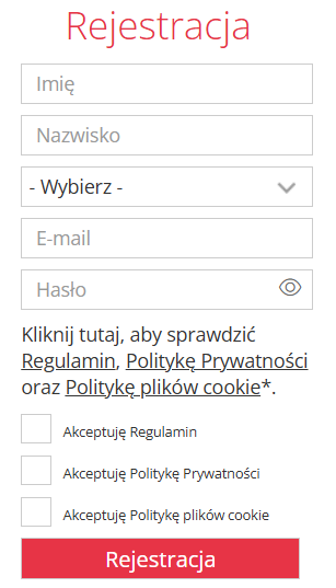 talk online panel - formularz rejestracyjny