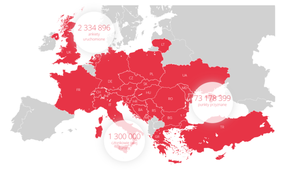 TalkOnlinePanel - mapa z krajami w których działa panel